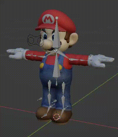 Mario's completed character test animation. Just a short test to see that all the bones moved correctly with Inverse Kinematics and ensure eyes preform properly.
