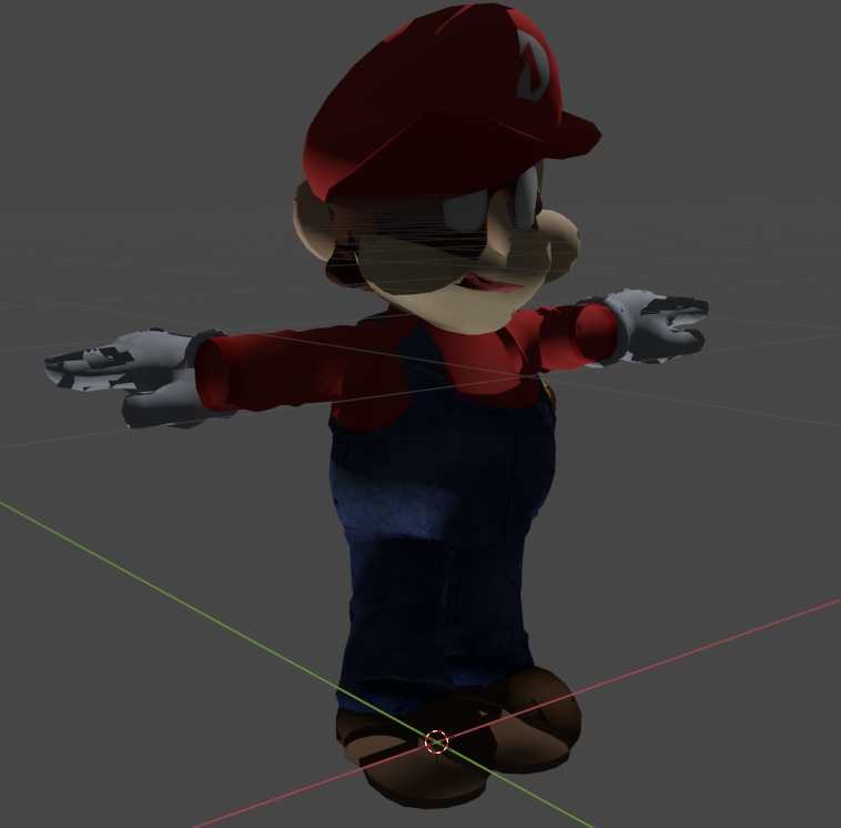 Mario being rendered in Blender's Eevee engine. Does not have raytrace light. It was the first issue I noticed after import.